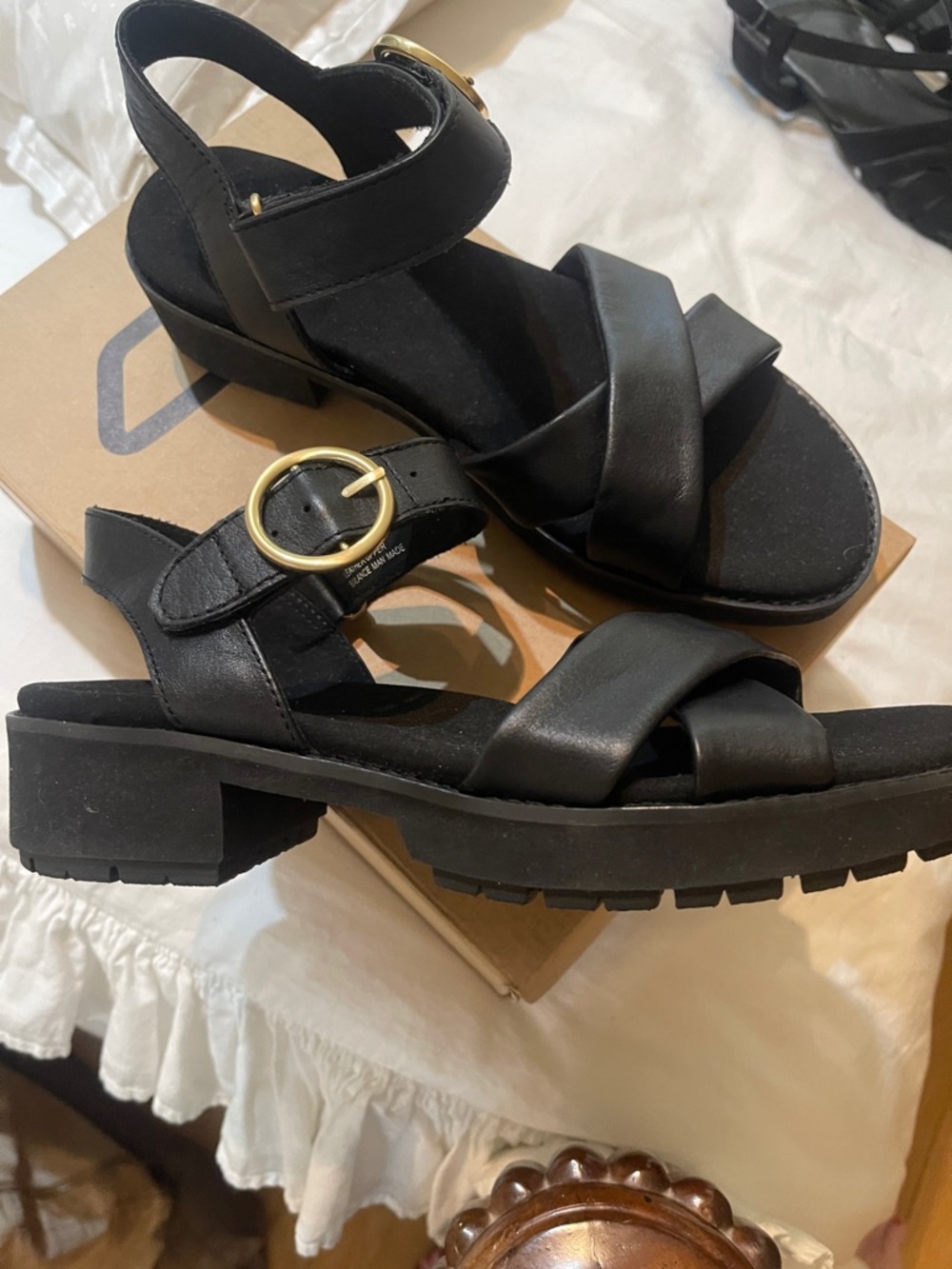 Munro knox lightweight leather comfort black sandals new sz 8 m - Picture 8 of 8